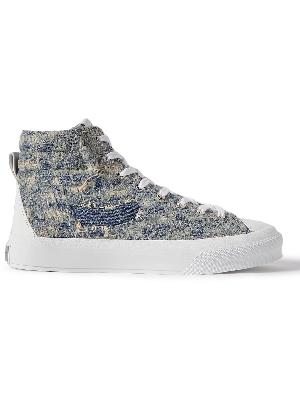 Givenchy - City Leather-Trimmed Distressed Denim High-Top Sneakers