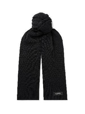 Givenchy - Logo-Detailed Ribbed Wool and Cashmere-Blend Scarf