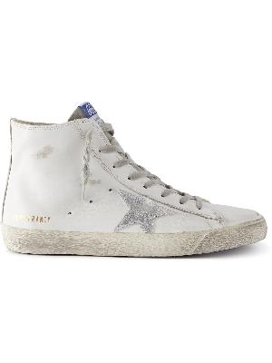 Golden Goose - Francy Distressed Leather High-Top Sneakers