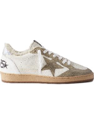 Golden Goose - Ball Star Shearling-Lined Distressed Leather and Suede Sneakers