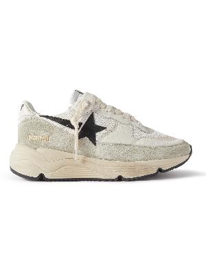 Golden Goose - Distressed Leather-Trimmed Suede and Mesh Sneakers