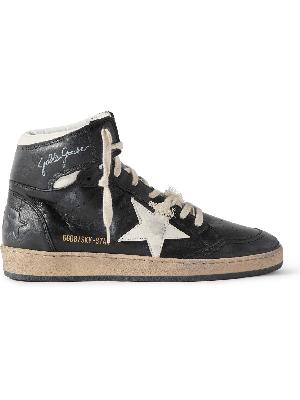 Golden Goose - Sky Star Distressed Leather High-Top Sneakers