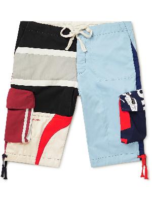 Greg Lauren - Patchwork Upcycled Cotton-Blend Canvas, Twill and Jersey Shorts