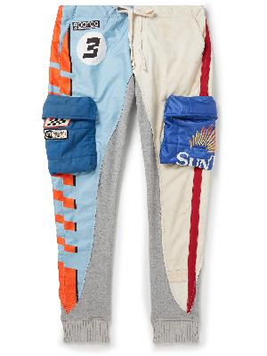 Greg Lauren - Tapered Patchwork Upcycled Cotton-Blend Canvas, Twill and Jersey Sweatpants