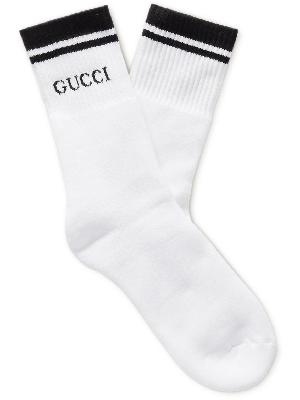 GUCCI - Logo-Intarsia Stretch Cotton-Blend Socks