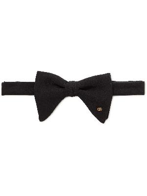 GUCCI - Pre-Tied Logo-Embellished Silk Crepe de Chine Bow Tie