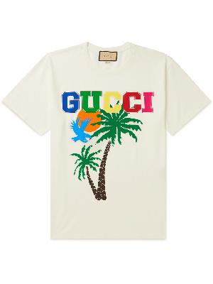 GUCCI - Printed Cotton-Jersey T-Shirt