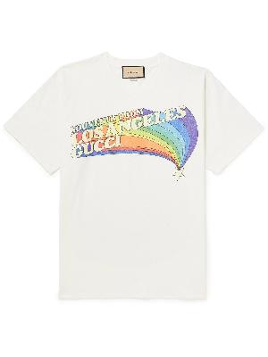 GUCCI - Glittered Logo-Print Cotton-Jersey T-Shirt