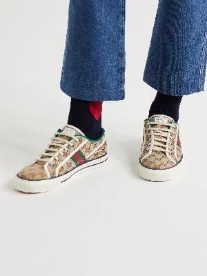 GUCCI - Tennis 1977 Webbing-Trimmed Logo-Jacquard Canvas Sneakers