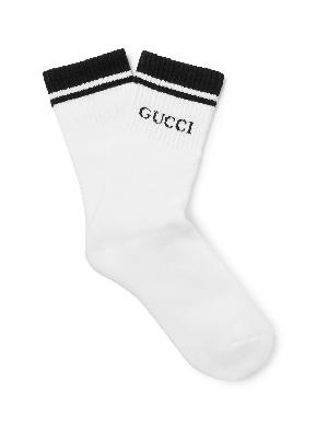Gucci - Logo-Intarsia Stretch Cotton-Blend Socks