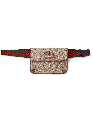 GUCCI - Ophedia Leather-Trimmed Monogrammed Coated-Canvas Belt Bag