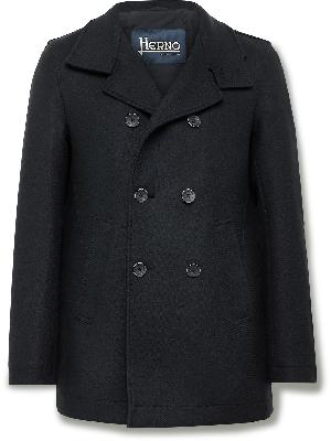 Herno - Double-Breasted Wool-Blend Twill Peacoat