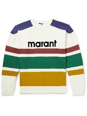 Isabel Marant - Meyoan Logo-Flocked Striped Cotton-Blend Jersey Sweatshirt