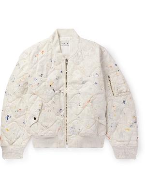 John Elliott - Paint-Splattered Padded Quilted Cotton-Twill Jacket