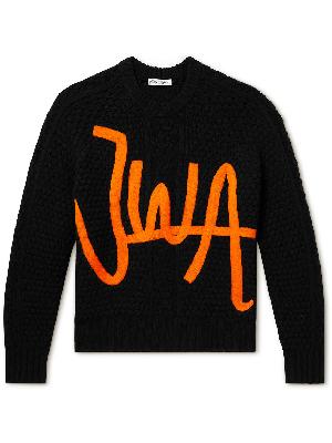 JW Anderson - Logo-Appliquéd Cable-Knit Wool Sweater