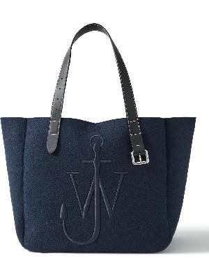 JW Anderson - Logo-Embroidered Leather-Trimmed Felt Tote Bag