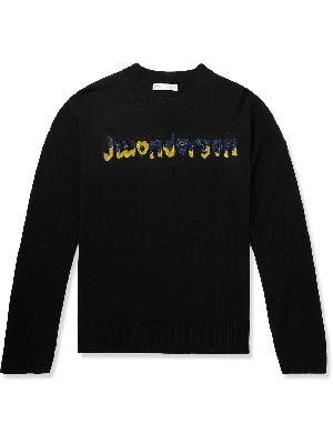 JW Anderson - Run Hany Metallic Logo-intarsia Wool-Blend Sweater