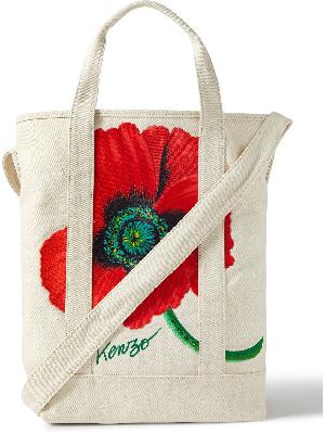 KENZO - Logo-Print Satin-Jacquard and Cotton-Twill Tote Bag