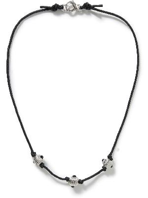Lanvin - Sterling Silver, Leather and Enamel Necklace