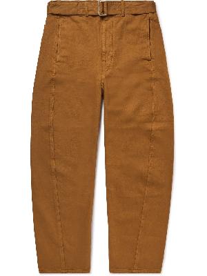 Lemaire - Wide-Leg Belted Garment-Dyed Jeans