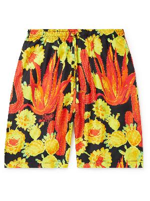 Loewe - Paula's Ibiza Wide-Leg Printed Silk-Twill Drawstring Shorts