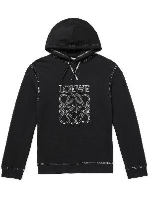 Loewe - Logo-Embroidered Cotton-Jersey Hoodie