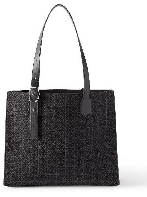 Loewe - Leather-Trimmed Logo-Jacquard Canvas Tote Bag