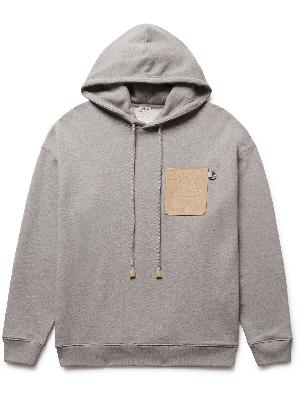Loewe - Leather-Trimmed Cotton-Jersey Hoodie