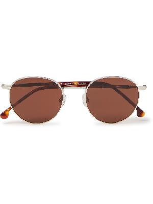 Loro Piana - Weekend Round-Frame Silver-Tone Titanium and Tortoiseshell Acetate Polarised Sunglasses