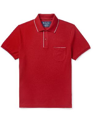 Loro Piana - Regatta Contrast-Tipped Stretch-Cotton Piqué Polo Shirt