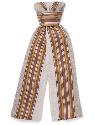 Loro Piana - Fringed Striped Linen and Silk-Blend Scarf