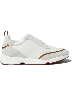 Loro Piana - Modular Walk Leather-Trimmed Canvas and Suede Sneakers