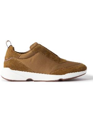 Loro Piana - Modular Walk Leather-Trimmed Canvas and Suede Sneakers
