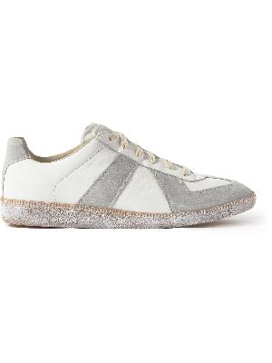 Maison Margiela - Replica Distressed Leather and Suede Sneakers