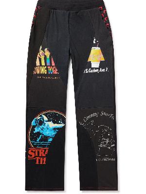 Marine Serre - Straight-Leg Panelled Printed Upcycled Cotton-Jersey Track Pants