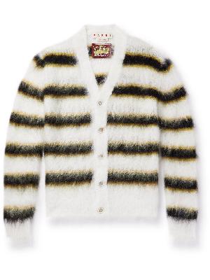 Marni - Striped Brushed Mohair-Blend Cardigan