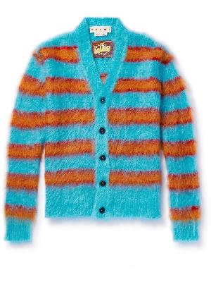 Marni - Striped Brushed Mohair-Blend Cardigan