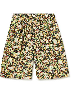 Marni - Wide-Leg Pleated Floral-Print Woven Bermuda Shorts