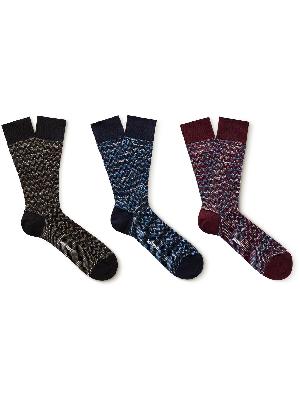 Missoni - Three-Pack Cotton-Blend Jacquard Socks