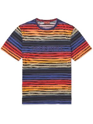 Missoni - Logo-Print Garment-Dyed Striped Cotton-Jersey T-Shirt