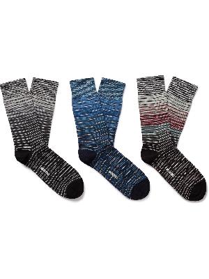 Missoni - Three-Pack Striped Cotton-Blend Socks