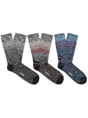 Missoni - Three-Pack Striped Cotton-Blend Socks