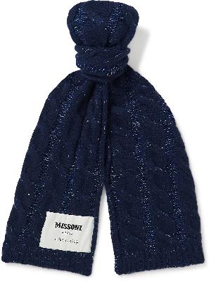 Missoni - Logo-Appliquéd Cable-Knit Wool-Blend Scarf