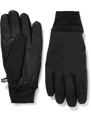 Moncler Grenoble - Logo-Print Leather-Trimmed Padded Shell Gloves