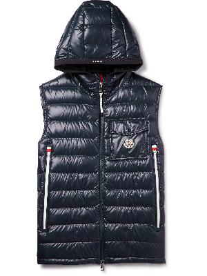 Moncler - Ragot Logo-Appliquéd Quilted Glossed-Shell Hooded Down Gilet