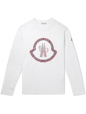 Moncler - Logo-Detailed Ripstop-Trimmed Cotton-Jersey T-Shirt