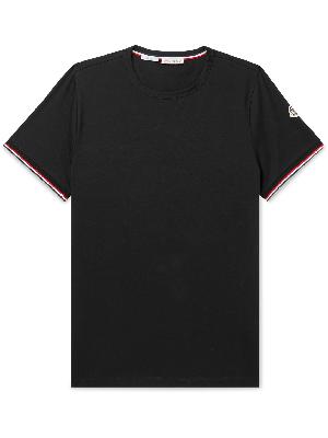 Moncler - Slim-Fit Logo-Appliquéd Contrast-Tipped Cotton-Blend Jersey T-Shirt