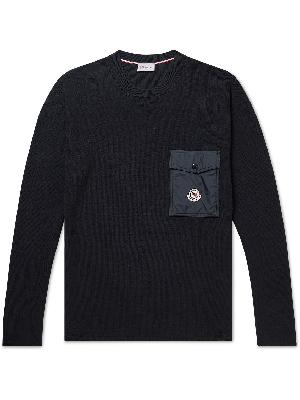 Moncler - Logo-Appliquéd Shell-Trimmed Cotton Sweater