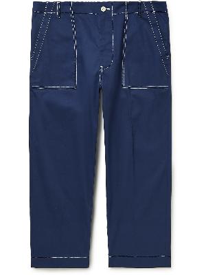 Moncler - Straight-Leg Logo-Appliquéd Cotton-Blend Twill Trousers