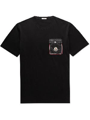 Moncler - Logo-Appliquéd Shell-Trimmed Cotton-Jersey T-Shirt